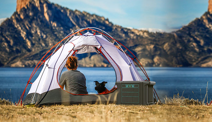 Outdoor Camping with Portable Power Station