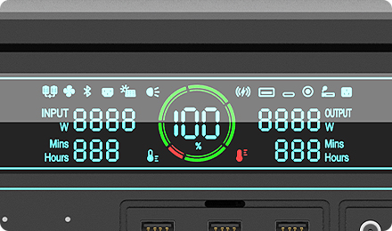 Digital LCD display, power voltage at a glance