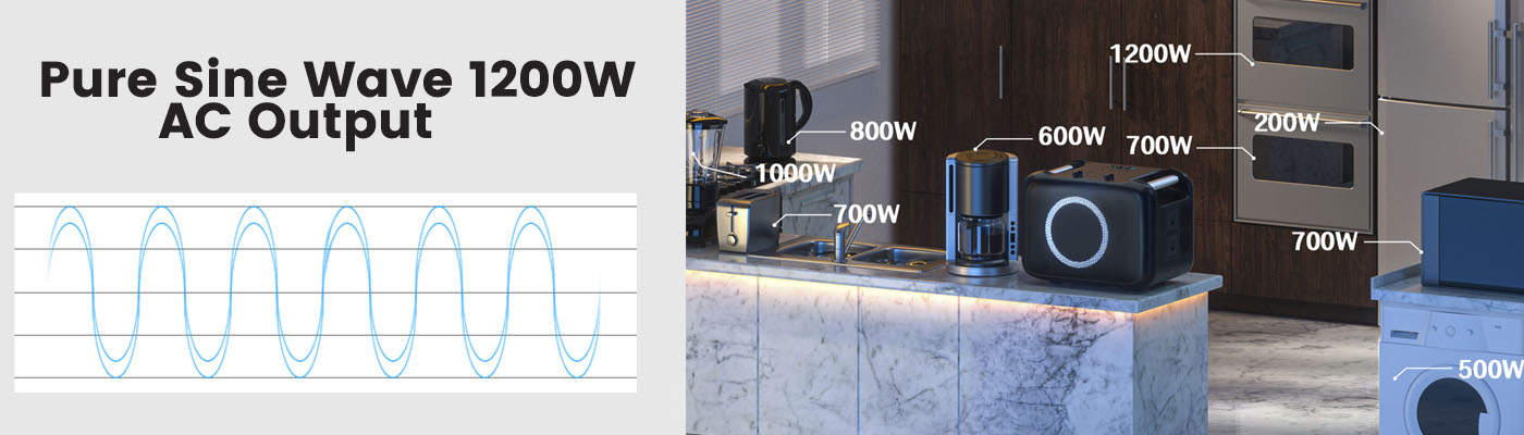 Pure Sine Wave Output for Efficient And Stable Without Damage, Ensure Electricity Safety