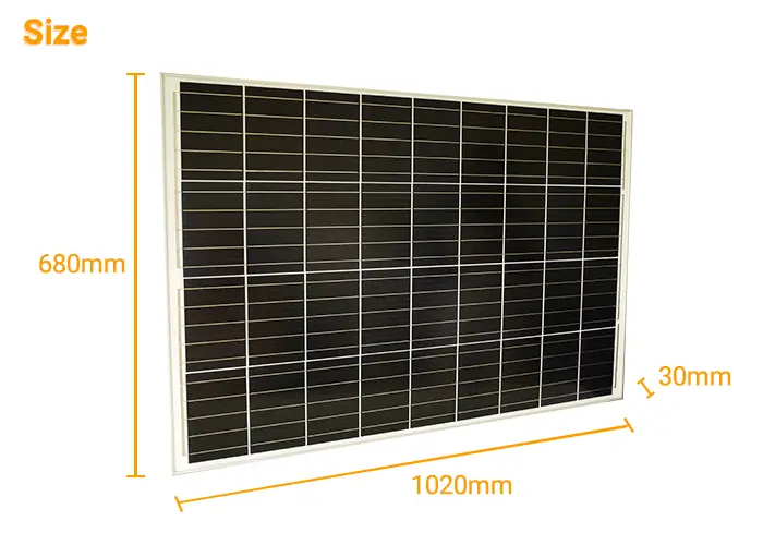 100W solar panel size