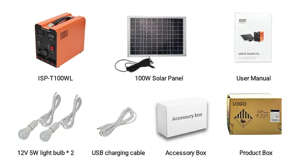 ISP-T100WL(B) packing list