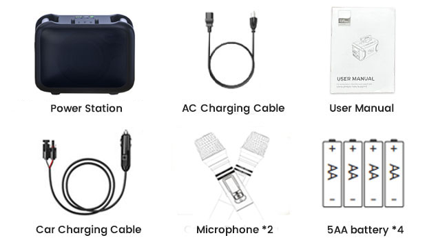 Packing list of portable soundpower station ISP-BP1200