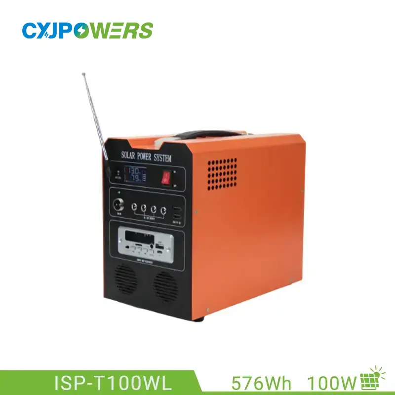 100W Solar Panel Power Station with Radio