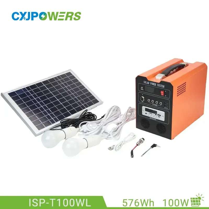 100W Solar Panel Power Station with Radio