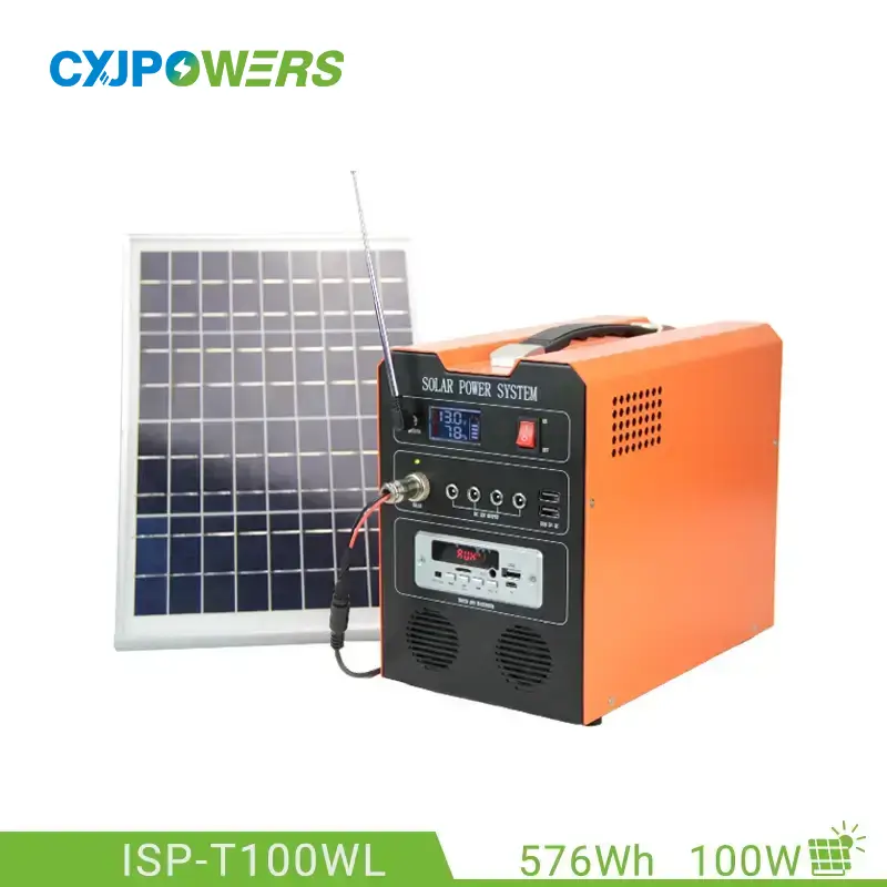 100W Solar Panel Power Station with Radio