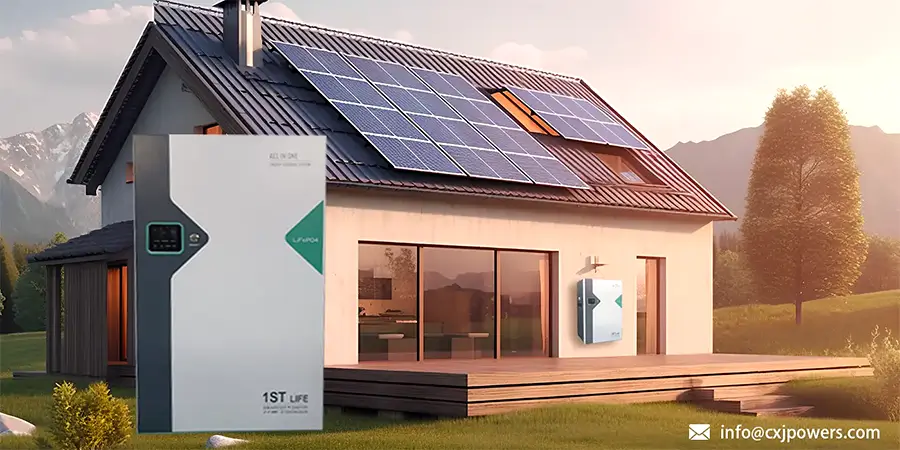 Display of home energy storage batteries used together