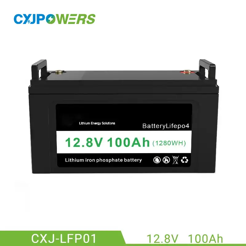 Rechargeable 12.8V 100Ah LiFePO4 Battery