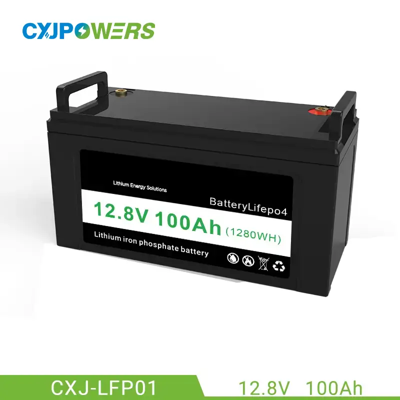 Rechargeable 12.8V 100Ah LiFePO4 Battery