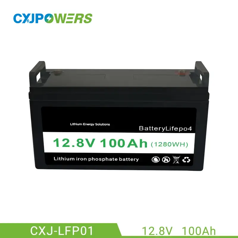 Rechargeable 12.8V 100Ah LiFePO4 Battery