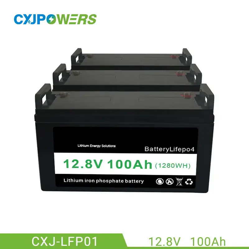 Rechargeable 12.8V 100Ah LiFePO4 Battery