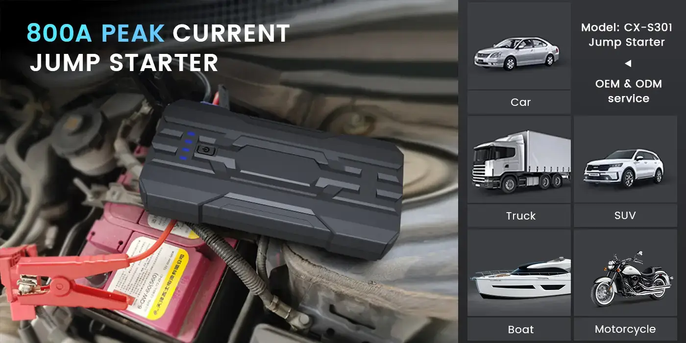 12V Jump Starter CX-S301 Applicable Vehicle types