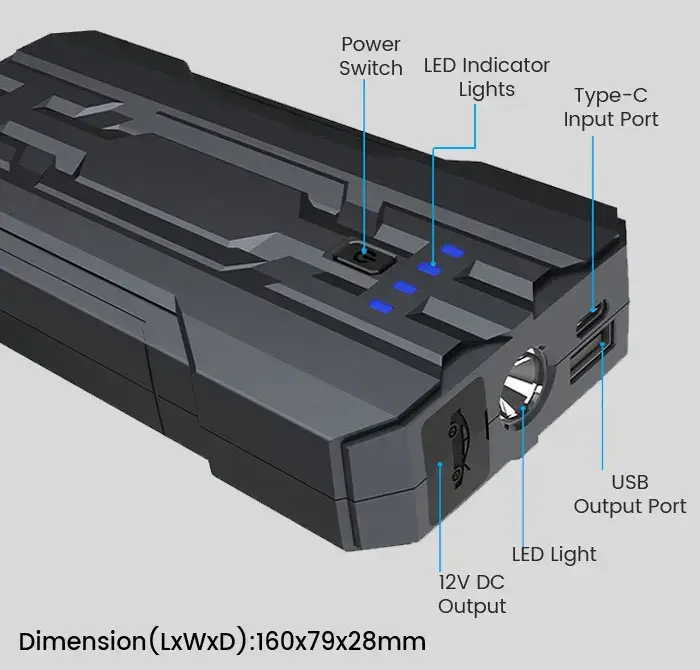 Jump Starter Power Bank CX-S301 Appearance Details-1