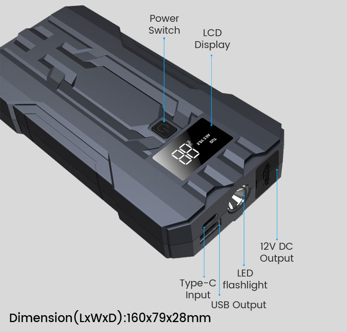 Jump Starter Power Bank CX-S303 Appearance Details