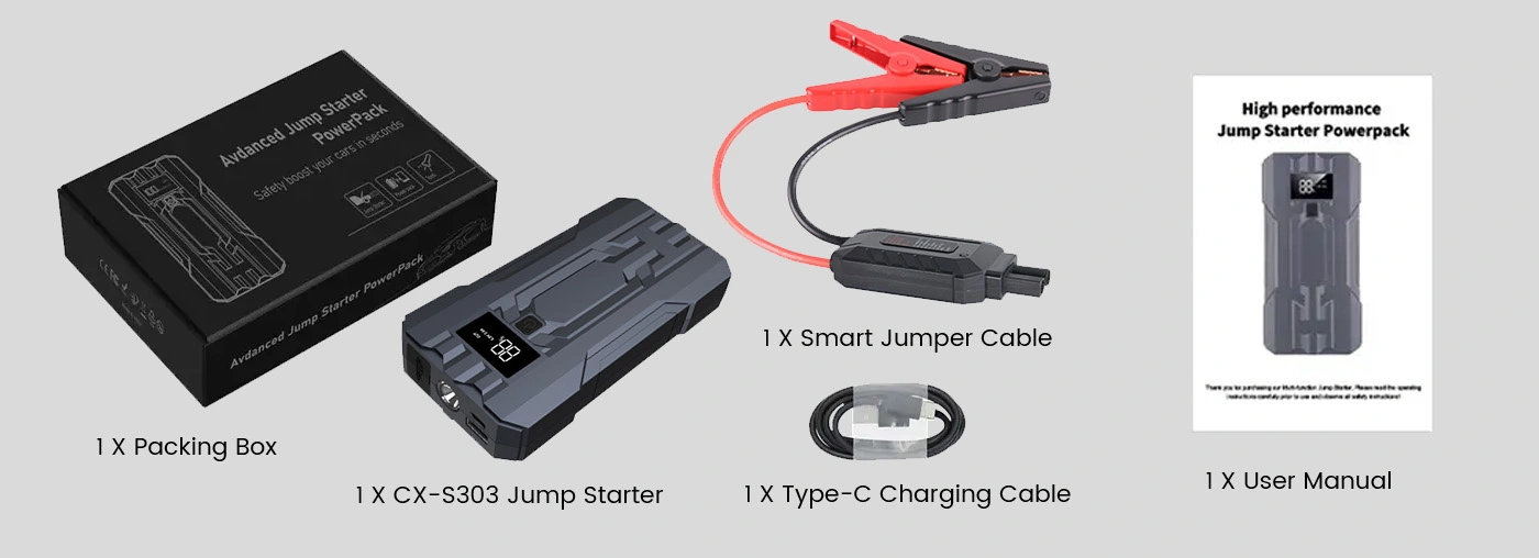 Packaging list of Jump Starter CX-S303