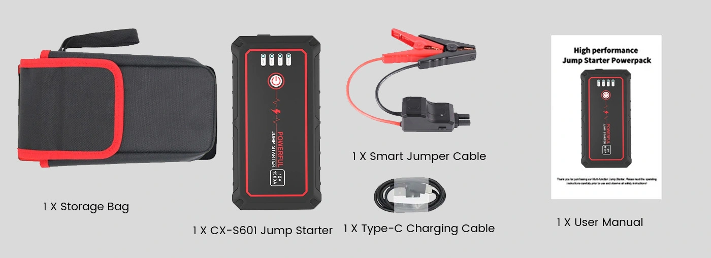 Packaging list of Jump Starter CX-S601