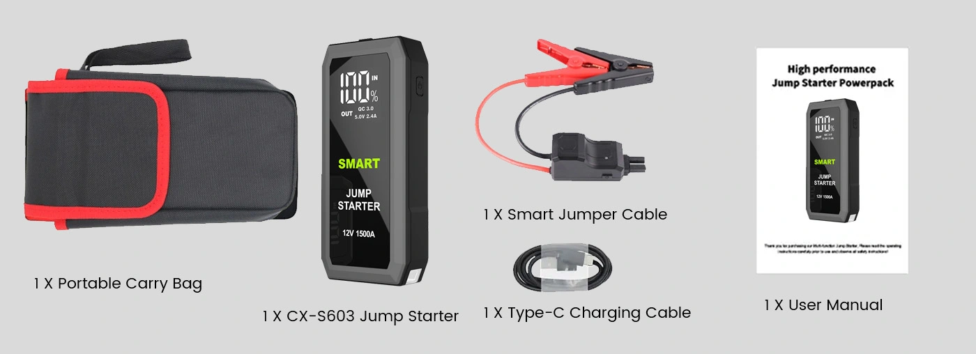 Packaging list of Jump Starter CX-S603