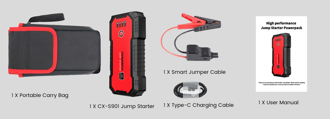 Packaging list of Jump Starter CX-S901