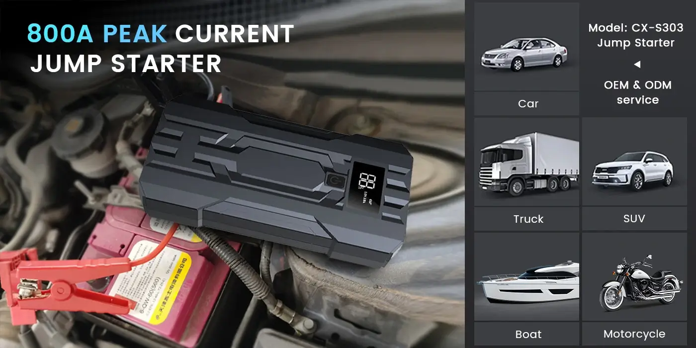 12V Jump Starter CX-S301 Applicable Vehicle types