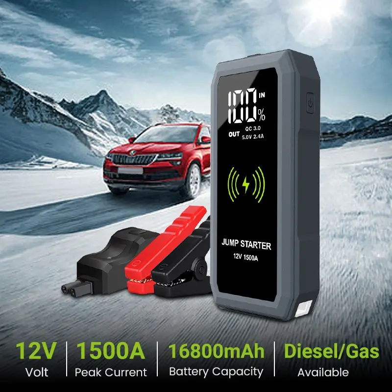 Wireless Charging Car Starter Jumper Power Bank 12V