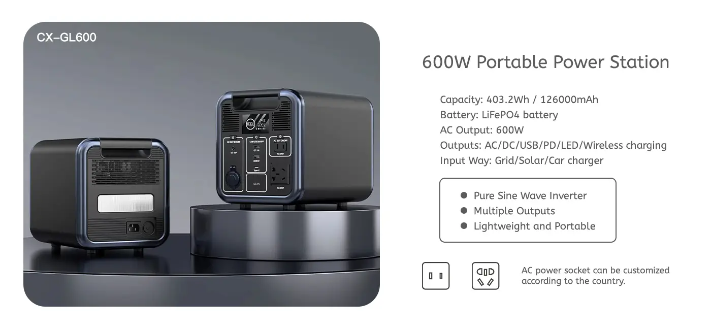 600W portable power station