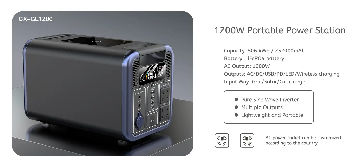 1200W portable power station