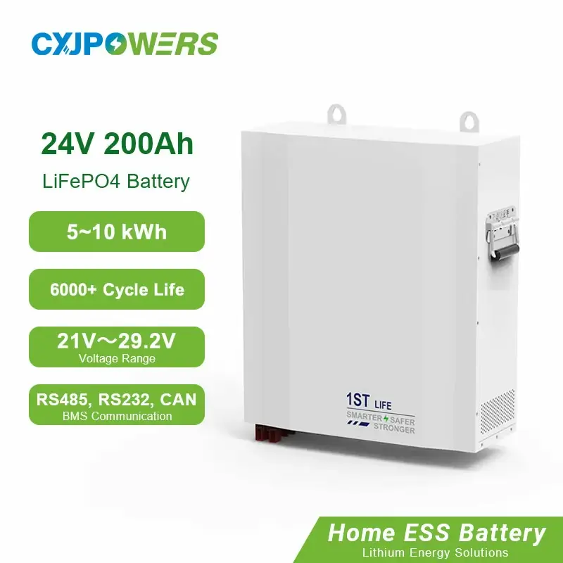 5 kWh Home Battery 24V 200Ah Lithium Powerwall