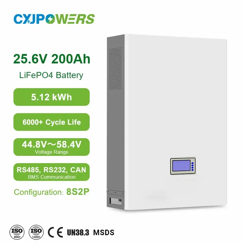 5 kWh Home Battery Lithium Powerwall 25.6V 200Ah