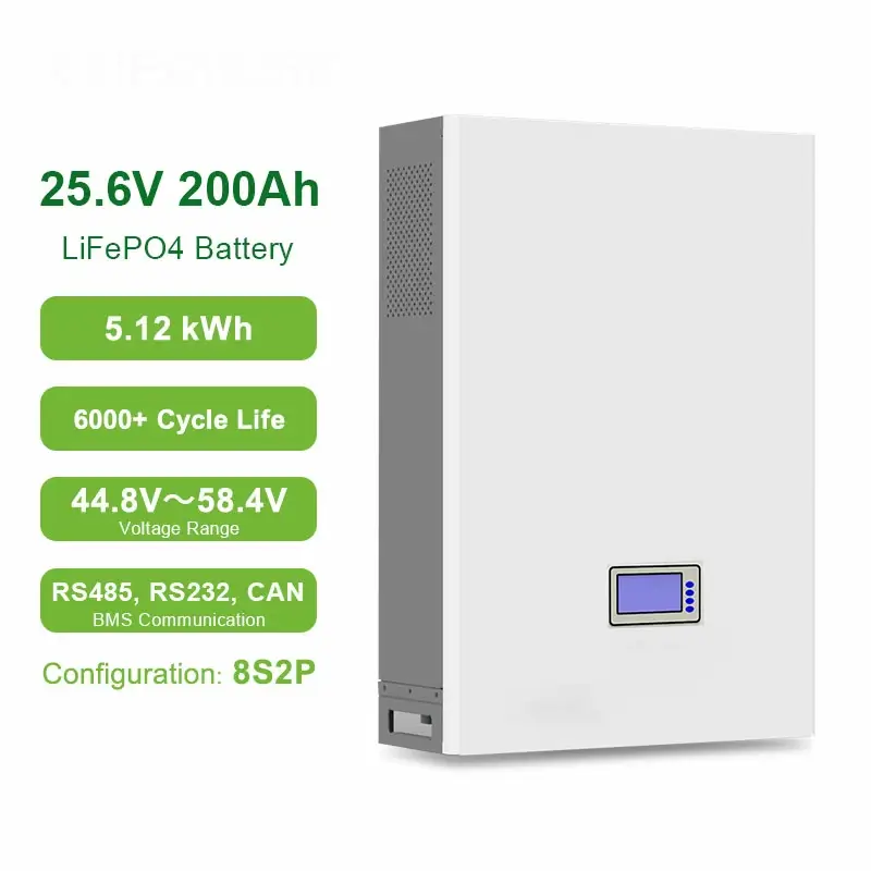 5 kWh Home Battery Lithium Powerwall 25.6V 200Ah