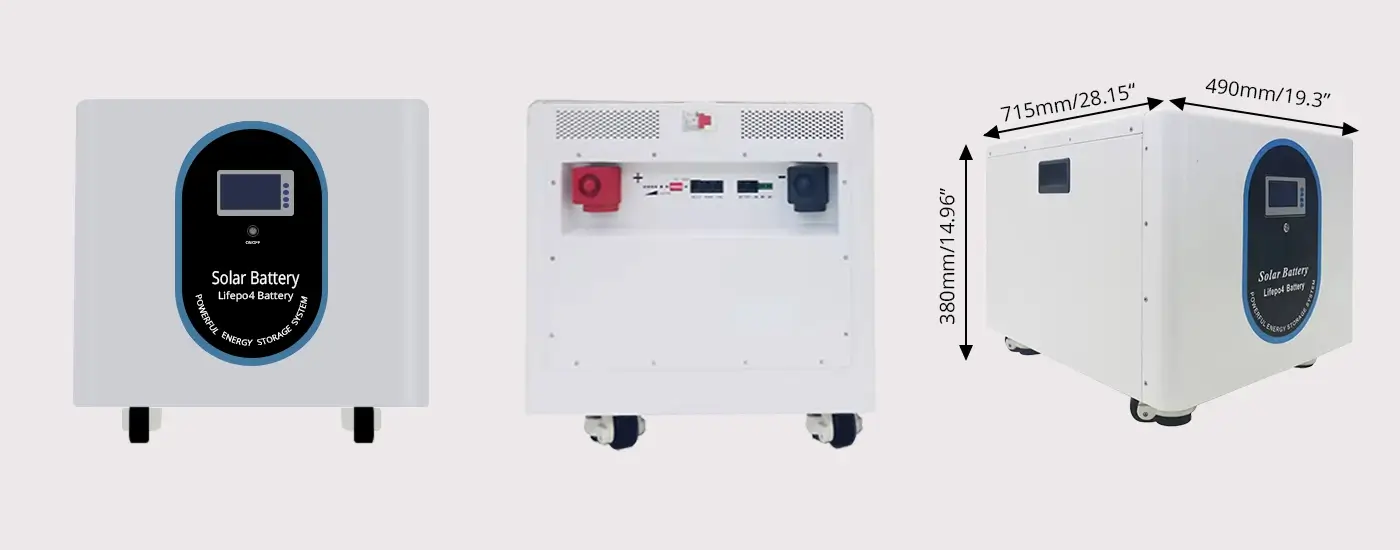 size of LFP home battery CX-TE003