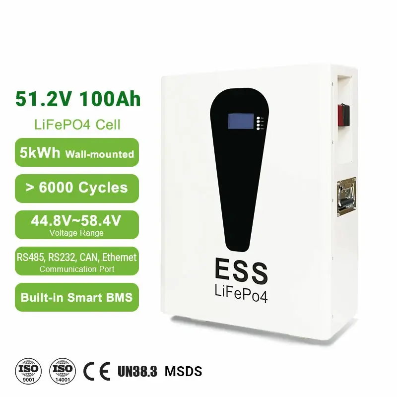 51.2V 100Ah 5kWh LiFePO4 ESS Battery Storage