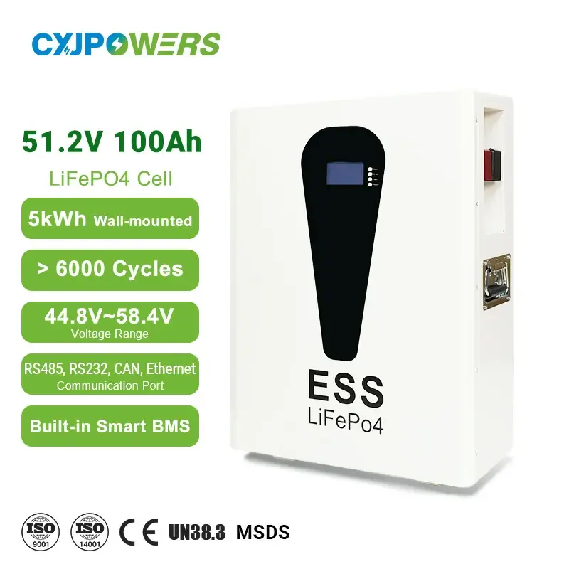 51.2V 100Ah 5kWh LiFePO4 ESS Battery Storage