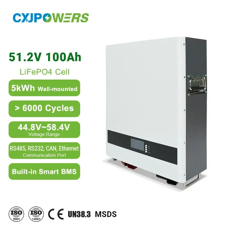 51.2V 100Ah Lithium Wall Mounted Solar Battery