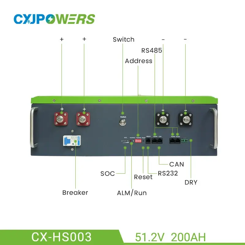 51.2V 200Ah Wall Mounted 10kWh LiFePO4 Battery