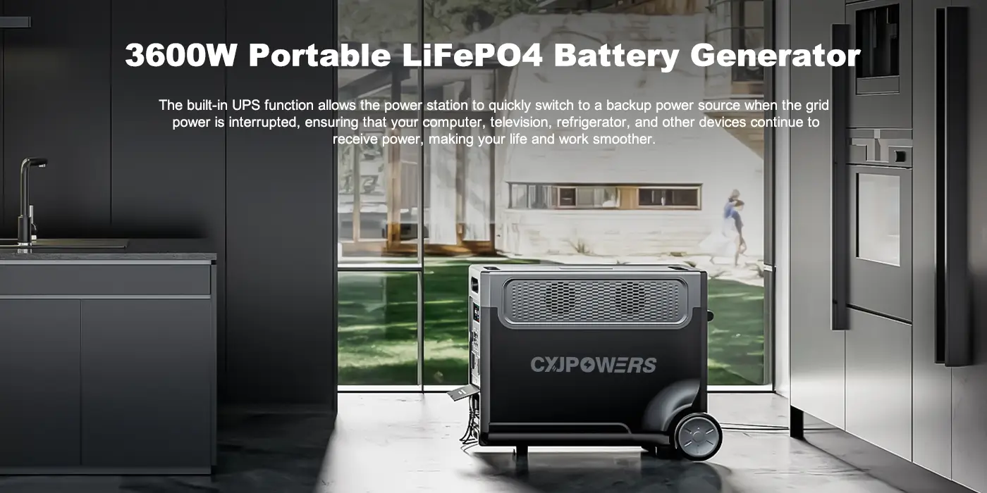 CXJPowers 3600W Portable Camping Battery Generator