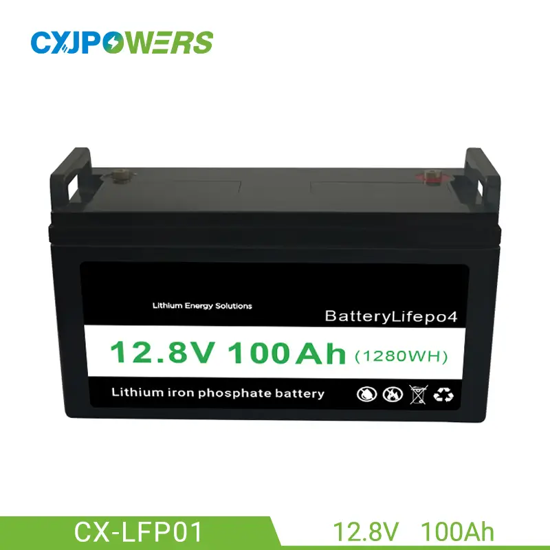 Rechargeable 12.8V 100Ah LiFePO4 Battery