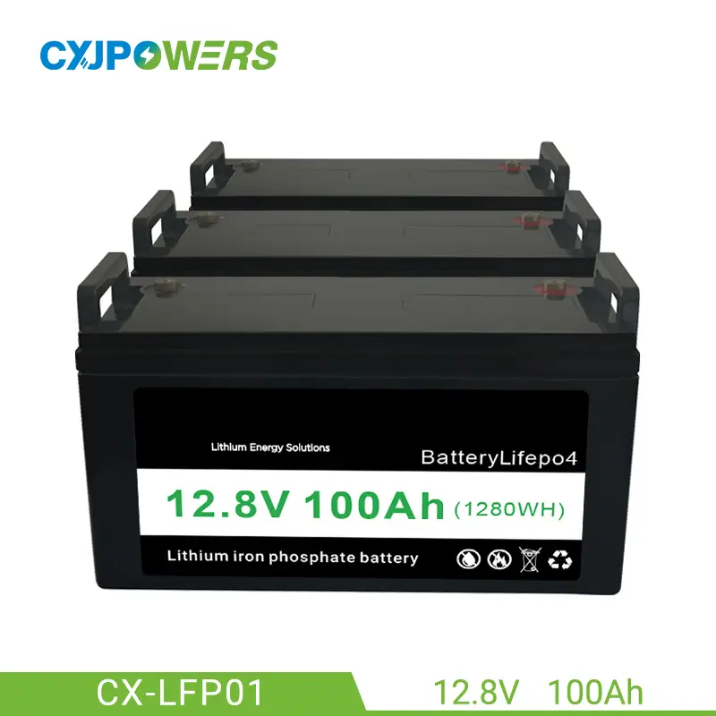 Rechargeable 12.8V 100Ah LiFePO4 Battery