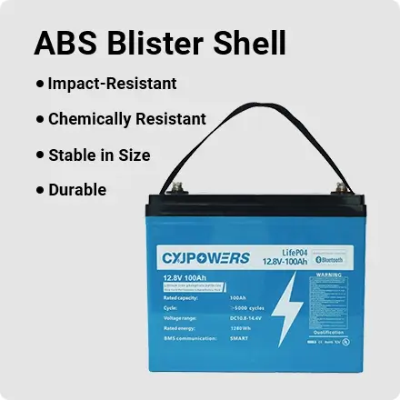 abs blister shell, impact-resistant,chemically resistant, stable in size, durable