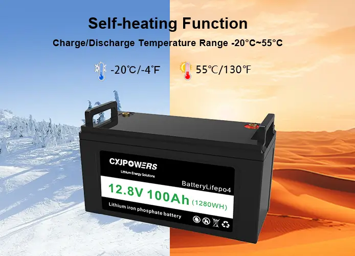 self-heating function, charge/discharge temperature range -20℃~55℃