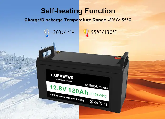 self-heating function, charge/discharge temperature range -20℃~55℃