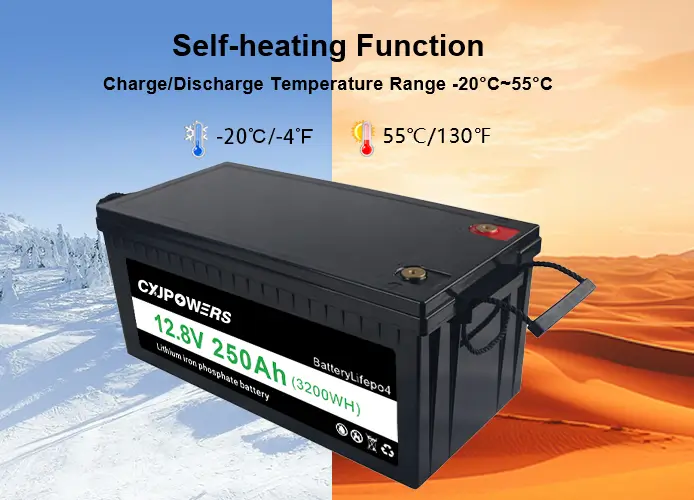 self-heating function, charge/discharge temperature range -20℃~55℃