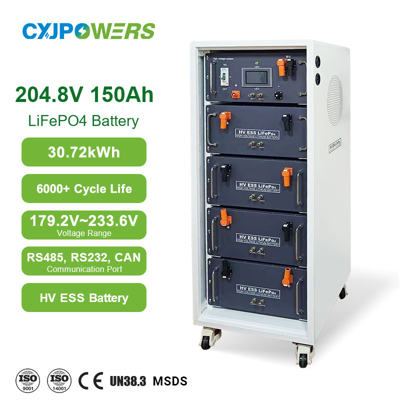 LiFePO4 High Voltage Battery 204.8V 150Ah